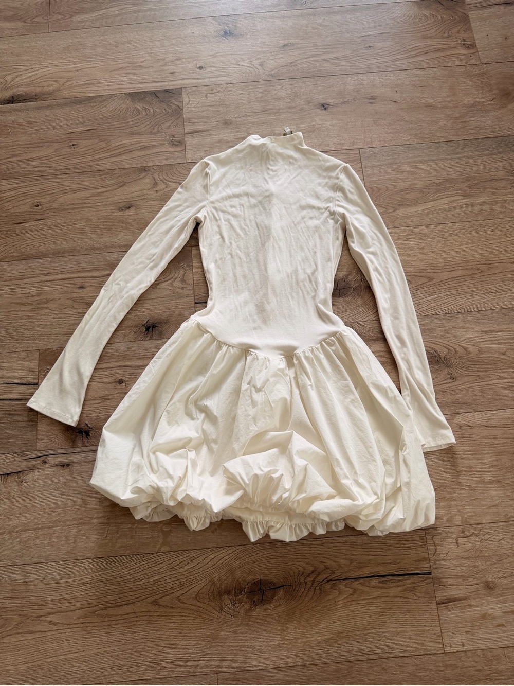 Saemdi Ivory Long Sleeve Bubble Dress XS